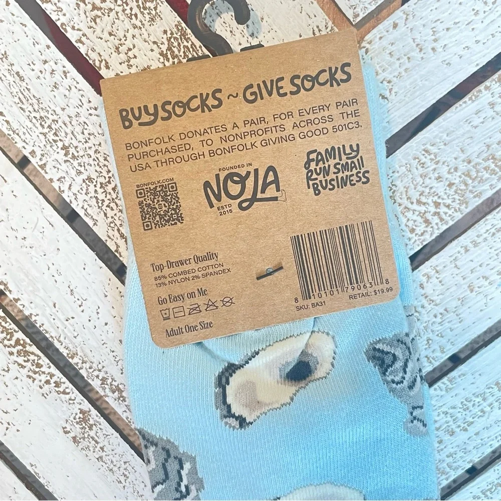 New Bonfolk Blue Oyster Socks Unisex